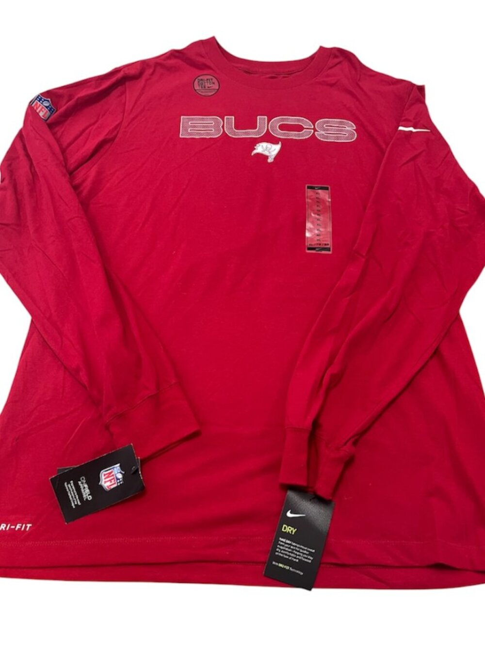 NWT Nike Tampa Bay Buccaneer's BUCS Red Long Sleeve Shirt